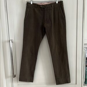VGUC Loro Piana 100% brushed cotton medium brown straight leg trouser m in Italy